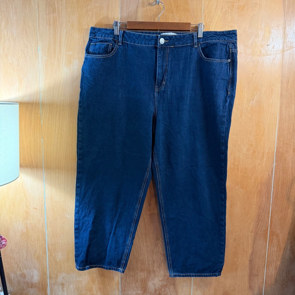 Eloquii Elements Women 16 Dark Wash Straight Leg High‎ Rise Denim Jeans Indigo